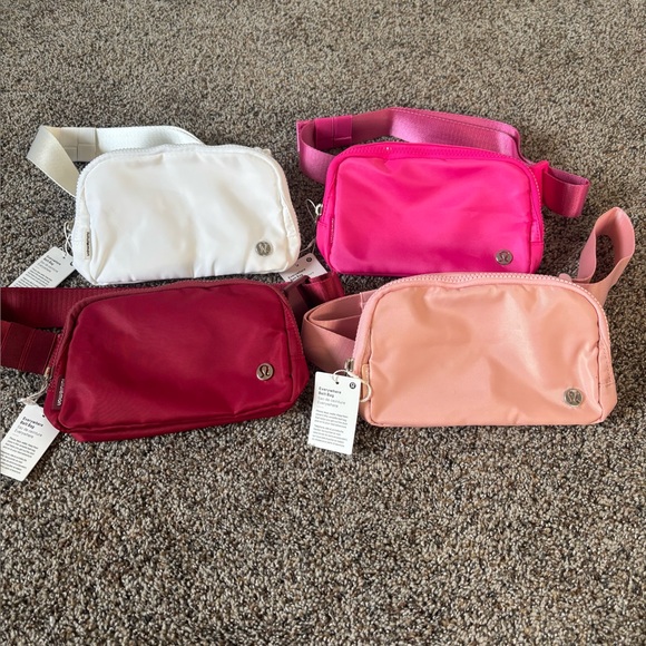 Valentine’s Day girly bundle set 4 lululemon everywhere belt bags pink red white